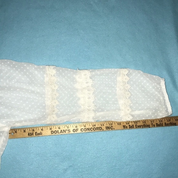 INDIGO Thread Co. vintage blouse white with sheer size L - Picture 7 of 8